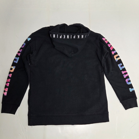 Victoria's Secret PINK Watercolor Hoodie Y2k Bling Sequin Love Streetwear Small - Picture 10 of 13
